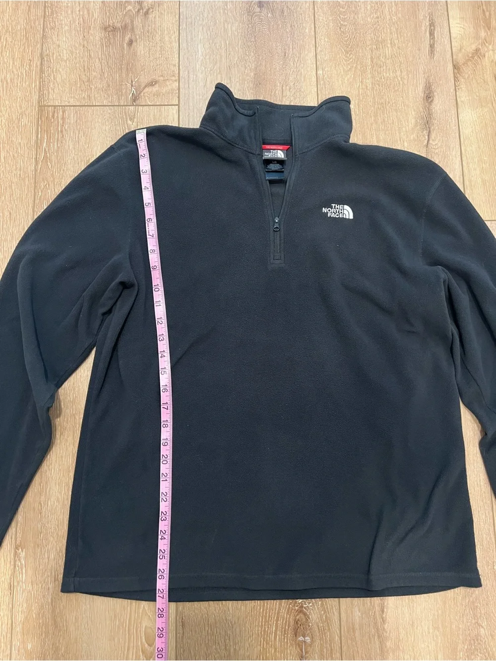 North Face Black Fleece Jacket quarter zip. Light weight fleece